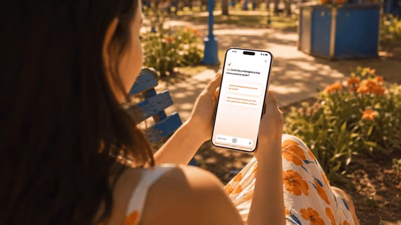 Cliente Itaú utilizando iai.i, a IA Generativa do Itaú no Superapp